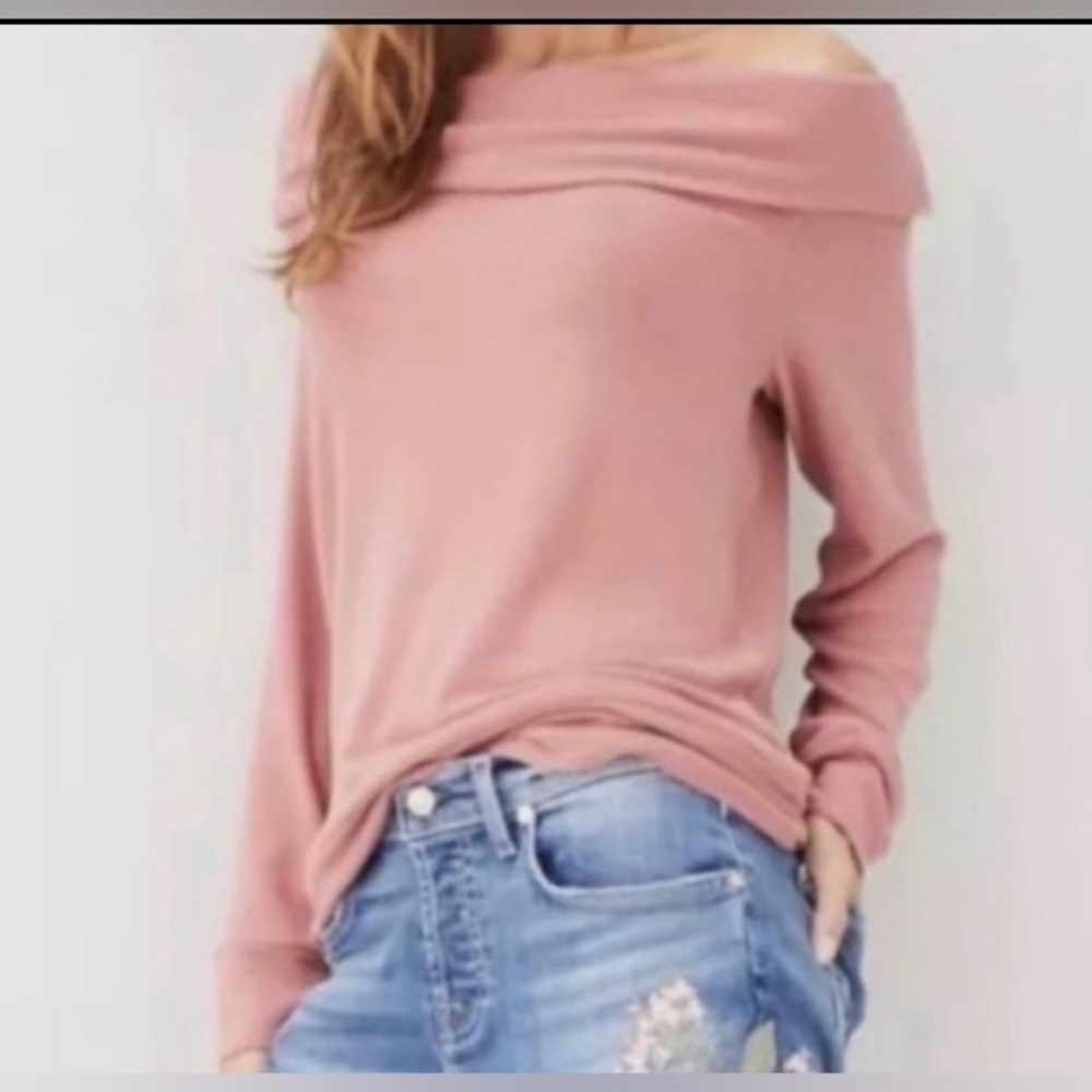 Cupcakes & Cashmere Brooklyn Off the Shoulder Sweater S Sweater Blush/Mauve